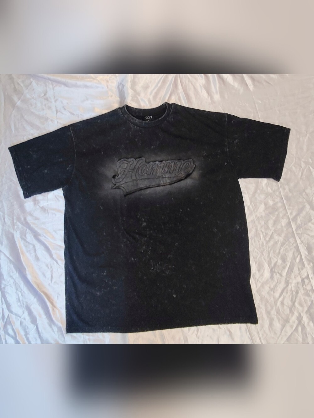 Homme Black Graphic Crewneck T-Shirt